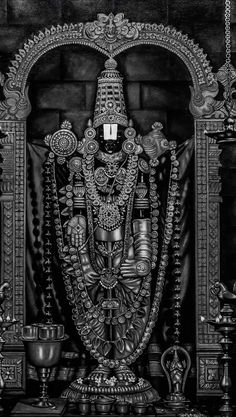 an idol is shown in black and white