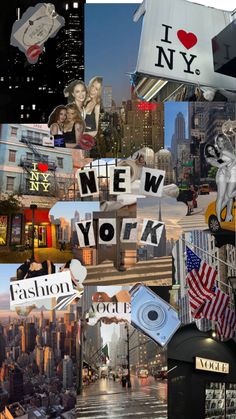 collage of photos with new york in the background