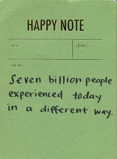 a piece of green paper with the words happy note written in black ink on it