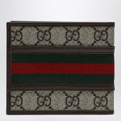 Wallet by Gucci in beige and ebony GG Supreme fabric, featuring brown leather details, neon green interior, gold metal hardware, metallic GG detail on the front with green/red/green web ribbon, four credit card slots, two note compartments and a coin pocket. Width 11 cm x Height 9 cm x Depth 2 cm Size Type: INTMaterial: CottonSKU: 597609FADI7/P_GUC-9764_100 Our Products Are 100% Genuine. In All Cases We Stand By The Authenticity Of Every Product Sold On Our Site. Green Web, Cheap Gucci, Gucci Ophidia, Green Interior, Men Cream, Officine Creative, Green Interiors, Louis Vuitton Shoulder Bag, Chrome Hearts