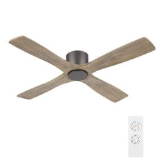 PRICES MAY VARY. MINIMALIST STYLE: Built with four solid gray blades, this ceiling fan juxtaposes the rustic character of its wood grains against a neat minimalist silhouette. With a timeless design, the flush mount ceiling fan brings a warm and natural feel to any modern home. SOLID WOOD BLADES: Enjoy a 54-inch blade span at a 8-degree blade pitch. Crafted from solid wood that helps ensure highly efficient and quiet air delivery. The wood blades are resistant to warping from environmental condi Low Profile Ceiling Fan With Light, Ceiling Fan Without Light, Hugger Ceiling Fan, Room Fan, Ceiling Fans Without Lights, Flush Mount Ceiling Fan, Minimalist Silhouette, Modern Mountain, Fan Accessories