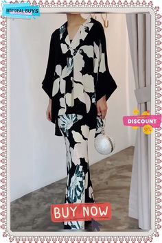 Loose Urban Floral V Neck Long Sleeve Blouse Elegant Multicolor Evening Sets, Elegant V-neck Printed Sets, Elegant Floral Print Evening Sets, Elegant Multicolor Evening Blouse, Spring Evening V-neck Sets, Spring Evening Sets With V-neck, Summer Evening V-neck Set, Elegant Printed Sets For Party, Elegant Multicolor V-neck Sets