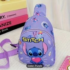 Playful Purple Backpack Bag, Trendy Purple Shoulder Bag For Back To School, Fun Purple Backpack, Playful Purple School Bag, Casual Purple Shoulder Bag For Back To School, Casual Purple Shoulder Bag For School, Playful Purple Backpack, Playful Blue Shoulder Bag For School, Cute Purple Backpack With Adjustable Strap