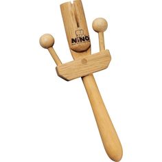 a wooden toy that has been made to look like a person holding a baseball bat