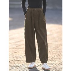 "Welcome to LindaMengbi. We are handmade lovers who make every item with heart. Every items is handmade by a member of our family. We love custom items, we can make any size according to your requirements, feel free to contact us! ! ! All Cotton Corduroy Pants, Comfy Casual Loose Fit Walk Pants, Cozy Elastic Waist Pants, Wide Leg Trousers Cotton Pants Retro Pants Women 【Size Details】 Size S: Length:93cm∽36.6\" Waist :64-86cm ∽25.1-33.8\" Hips:104cm∽40.9\" Size M: Length:95cm∽37.4\" Waist :68-90cm ∽26.7-35.4\" Hips:108cm∽42.5\" Size L: Length:97cm∽38.1\" Waist :72-94cm ∽28.3-37\" Hips:112cm∽44.1\" To make it more suitable for you. Please tell me your body size: your height your weight your bust your upper arm circumference Please let us know if you have special requirements or special chara Pants Comfy, Retro Pants, Elastic Waist Pants, Pantalon Large, Pants Wide Leg, Pants Women, Cotton Pants, Waist Pants, Corduroy Pants