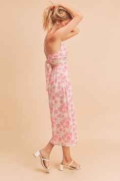 Elevate your elegance with our Floral Midi Dress in Rose Print, a perfect choice for your next special occasion. Crafted from lightweight 100% polyester fabric, this midi dress features an elongated skirt and underwire-lined cups, ensuring a flattering shape and a comfortable fit. The floral design in a stunning rose print adds an on-trend elegance to your wardrobe. Whether you're attending a wedding, a party, or a night out, the Floral Midi Dress in Rose Print is designed to make you feel confi Feminine Pink Floral Print Midi Dress, Luxury Pink Midi Floral Dress, Feminine Pink Rose Print Dress, Chic Midi-length Floral Dress With Rose Print, Non-stretch Pink Floral Print Midi Dress, Lacey Dress, Pink Dress Casual, Rose Print, Floral Midi Dress