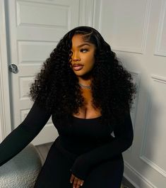 Curly Hair Styles Wigs Black Women, Wig Aesthetics, Hairstyle For Summer, Curly Hair Sew In, Curly Wavy Hairstyles, Band Hairstyles, Layered Wigs