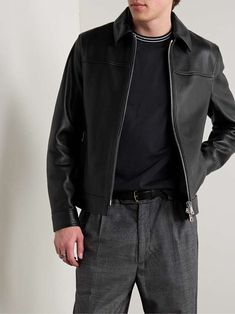 Mens Top, Mr P, Leather Coach, Jacket For Men, Coach Jacket, Mr Porter, Leather Jackets, Full Grain Leather, Fashion News