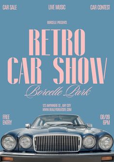 the retro car show poster is shown