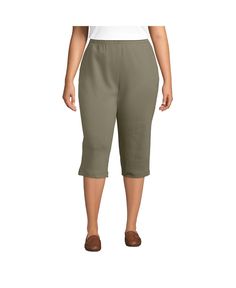 in stock Plus Size Shorts, Plus Size Tops, Lands End, Sports Women, Plus Size Dresses, Casual Style, Dark Green, Capri Pants, Capri