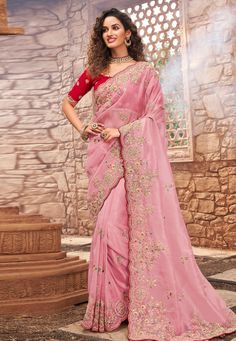 Buy Special silk Saree Party wedding wear dresses Pink net festival wear saree 1609 online in USA, UK and Canada from KollyBollyEthnics.com Orang India, Indian Wedding Lehenga, Crepe Silk Sarees, Indian Designer Sarees, Patiala Salwar, Ghagra Choli, Indian Lehenga, Designer Sarees Online, Bridal Lehenga Choli