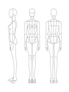 three female mannequins are shown in the shape of an torso and back