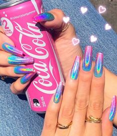 pinterest // simplykassie ❁♡☾ Nail Picking, Nails Extra, Spring House, Acrylic Nail Set, Colorful Nails, Spring Valley, Skin Nails, Nails Blue, Nail Swag