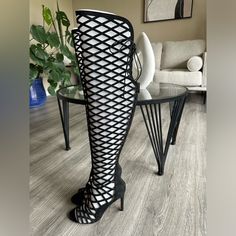 New, Never Worn Comes With Original Box Size-8 (Can Fit An 8.5) Designer Fitted Black Knee-high Boots, Luxury Black Fitted Knee-high Boots, Designer Black Knee-high Boots For Party, Luxury Black Knee-high Boots For Evening, Designer Thigh High Boots For Evening, Luxury Black High Heel Knee-high Boots, Vince Camuto Shoes, Thigh High Boots, Thigh High