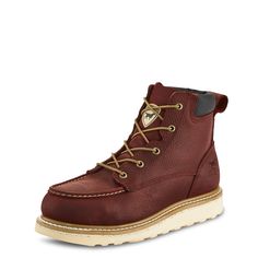 PRICES MAY VARY. Meets ASTM Safety Standards: This leather aluminum safety toe work boot with HRO designed rubber-EVA Traction Tred outsole is heat, slip, impact, compression, and electrical hazard resistant to meet ASTM F2413-18, M/I/C, EH and ASTM F3445-21, SR safety standards. Aluminum Safety Toe: Aluminum safety toe provides an additional protective layer of defense from many hazards that may be encountered at a worksite. Comfortable & Durable: Made with oiled full grain leather for long-las Wedge Work Boots, Construction Boots, Men's Uniforms, Irish Setter, Work Boot, Work Safety, Goodyear Welt, Safety Shoes, Character Outfits