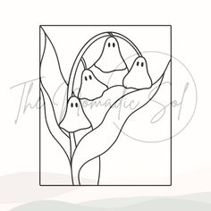 a drawing of three flowers in a square frame with the words, this is an image of