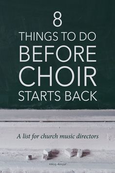 the cover of 8 things to do before choir starts back