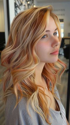 #BlondeHairGoals #BlondeTransformation #HairMakeover #BlondeBeauty #BlondeAmbition #HairInspo #BlondeBombshell #BlondeJourney #NewHairWhoDis #BlondeVibes #HairTransformation #BlondeLife #BlondeHighlights #BlondeObsessed #BlondeMagic Hair Color Ideas For Blondes With Brown, Red And Blond Hair Highlights, Strawberry Blonde With Green Eyes, Red Hair On Blonde, Short Blonde And Red Hair, Blonde With Orange Highlights, How Hairstyles, Blonde Hair Highlights And Lowlights, Blonde And Ginger Hair