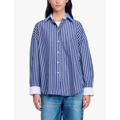 Find SANDRO Relaxed-fit Long-sleeve Striped Cotton Shirt 10 on Editorialist. Sandro cotton shirt100% cottonExposed button fastening at frontRelaxed fit, contrast collar, long sleeves, all-over stripe patternMachine wash coldTrue to sizeModel is 5ft 9in/1.75m and wears a size UK 8Lightweight, non-stretch Cotton Button-up Shirt With Cuffed Sleeves, Cotton Shirt With Cuffed Sleeves And Spread Collar, Cotton Tops With Cuffed Sleeves And Shirttail Hem, Cotton Blouse With Cuffed Sleeves And Spread Collar, Relaxed Fit Cotton Shirt With Cuffed Sleeves, Cotton Shirt With Relaxed Fit And Cuffed Sleeves, Long Sleeve Cotton Tops With Cuffed Sleeves, Cotton Long Sleeve Tops With Cuffed Sleeves, Cotton Tops With Cuffed Long Sleeves