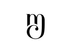 the letter m is made up of two letters, one in black and white with an oval