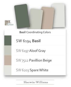 some different shades of white and green are in this color scheme for the same wall