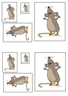 four pictures of a mouse with different expressions