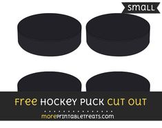 three hockey puck cut out on top of each other with text overlaying the image