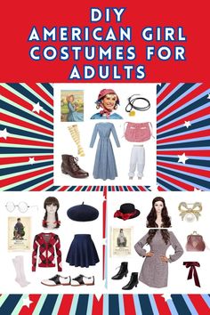 an american girl costume for adults is featured in this advertiser's book