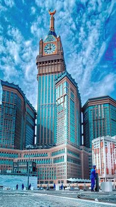 a tall building with a clock on the top