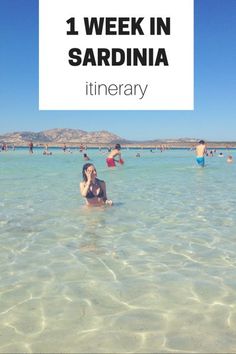 people in the water with text overlay reading 1 week in sardina itinerary