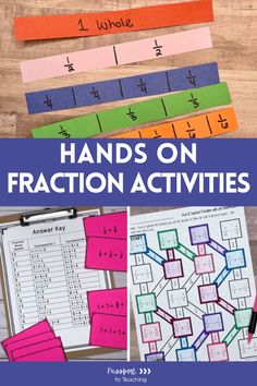 hands on fraction activities with the title