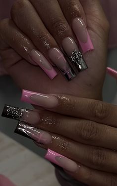 Medium Long Nails, Nails Sets, Acrylic Nails Nude, December Nails, Baddie Nails, Ombre Acrylic Nails, Colored Acrylic Nails