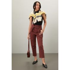 Red twill (97% Cotton, 3% Spandex). Pants. Front zipper fly with button closure. 27" inseam. 12" rise. 15" leg opening. Imported. Burgundy Workwear Bottoms With Pockets, Brown Ankle-length Cargo Pants For Fall, Brown Ankle-length Fall Cargo Pants, High-waisted Brown Cargo Pants For Fall, Wide Leg Chinos With Belt Loops For Fall, Fall High-waisted Cargo Pants With Belt Loops, Brown Chinos Trousers For Fall, Casual High Waist Burgundy Pants, Brown Chinos For Fall