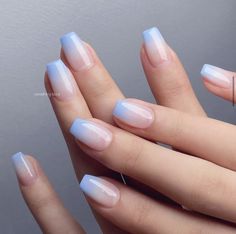 Periwinkle Ombre Nails, Baby Boomer Bleu, Elegant Touch Nails, Unghie Sfumate, Hello Nails, Punk Nails, Subtle Nails, Simple Gel Nails, Cute Acrylic Nail Designs