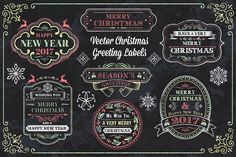 christmas chalkboard labels and ornaments