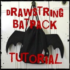 a bat bag hanging on a door with the words, drawing bat back in red