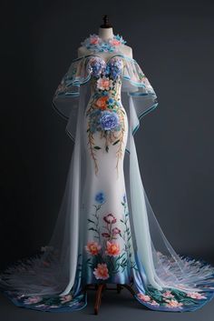 Japanese Prom Dress, Unrealistic Dresses, Elven Dress, Type Of Content, Gowns Dresses Elegant, Fashion Sketches Dresses, Diy Costume