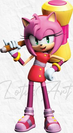 an image of a cartoon character holding a baseball bat and wearing pink clothing with yellow accents