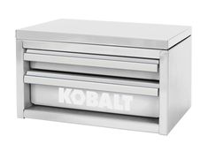 Introducing the KOBALT portable storage system constructed with impact-resistant polymers to handle any environment. The KOBALT mini tool box holds up to 5 lbs per drawer to keep all your equipment organized. The tool box is compatible with the full line of Kobalt modular storage boxes and accessories. Kobalt Mini 10.83-in W x 5.91-in H x 5.91-in D 2-Drawer White Steel Tool Box | 54417 Portable Tool Boxes, Steel Tool Box, Portable Tool Box, Modular Storage, Hollywood Hills, Portable Storage, Tool Steel, Garage Storage, Storage System