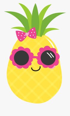 a pineapple with sunglasses and a bow on it's head that says lilly