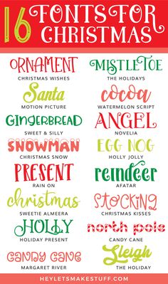 the best font styles for christmas