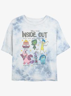 Please Note: wash pattern may varyLightweight 100% combed ring spun cottonWash cold; dry lowImportedListed in women's sizes Inside Out Shirt, Pixar Inside Out, Movie Inside Out, Cropped Graphic Tees, Inside Out 2, Movie Tees, Girls Tie, Disney Tees, Crop T Shirt