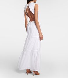 Emme Tiered Cotton And Silk Dress in White - SIR | Mytheresa White Tiered Dress, Tiered Dresses, Sir The Label, Linen Midi Dress, Bondi Beach, Silk Midi Dress, Silk Maxi Dress, Pink Midi Dress, Tiered Maxi Dress