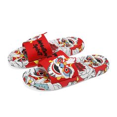 Dragon Spirit Men's Slider Sandals Summer Slip-on Sport Sandals For Streetwear, Casual Flat Slides For Outdoor, Round Toe Slides For Outdoor Beach Season, Outdoor Casual Flat Slides, Outdoor Round Toe Slides For Beach Season, Outdoor Slides For Beach Season, Casual Slide Flip Flops For Outdoor, Non-slip Open Toe Flip Flops For Streetwear, Non-slip Summer Slides For Outdoor