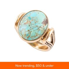 in stock Elegant Turquoise Jewelry, Tarnish Resistant, Turquoise Gold-plated Round Jewelry, Bohemian Oval Turquoise Necklace Nickel-free, Turquoise Amazonite Nickel-free Jewelry, Large Round Turquoise Beads, Gems, And Cabochons, Oval Ring, Oval Rings, Genuine Turquoise, Blue Turquoise