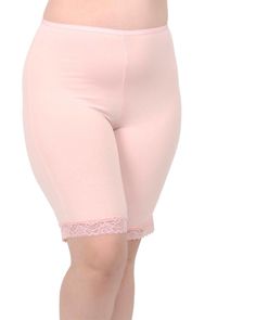 Ultra soft and silky, this shortlette is perfect under silky dresses and skirts, it has superior thigh protection, stay-put legs, but doesn't have a compression fit and is not shapwear. It has high waist, is stretchy, and has a cotton fabric liner, so it can be worn as a single layer. Glide anywhere with ease with these plus-size slipshort that provides anti-chafing protection. Undersummers Lux Cotton Modal Anti Chafing Slipshort | Iced Rose | Intimates | Materials & Care Instructions: ['8% Span Shorts For Under Dresses, Panty Shorts, Silky Dresses, Thigh Chafing, Slip Shorts, Anti Chafing, Cotton Slip, Modal Fabric, Silky Dress