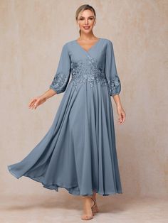 Dusty_Blue Wedding Guest Dresses Long, Bridesmaid Dresses Satin, Chiffon Lace Dress, Velvet Bridesmaid Dresses, Bride Fashion, Sequin Bridesmaid Dresses, Tulle Bridesmaid Dress, Timeless Dress, Lace Chiffon