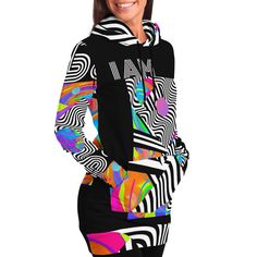 Welcome to our groovy web page showcasing the Psychedelic Optical Illusion, Trippy Colors Longline Hoodie for Women! Get ready to dive into a world of mind-bending patterns and mesmerizing colors. A Rave Outfit with Optical Illusions and Psychedelic Vibes This longline hoodie is designed to make a statement and turn heads wherever you go. Embrace the magic of optical illusions and psychedelic vibes, as you stand out in style and comfort. Unleash your inner fashionista and explore this one-of-a-k Trendy Multicolor Graphic Print Hoodie, Trendy Multicolor Long Sleeve Hoodie, Multicolor Hooded Tops With Graphic Print, Multicolor Graphic Print Hooded Top, Hooded Multicolor Tops With Graphic Print, Fun Graphic Print Hoodie For Spring, Multicolor Graphic Print Hoodie, Retro Black Long Sleeve Hoodie, Black Long Sleeve Retro Hoodie