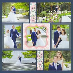 a collage of photos with people dressed in wedding attire