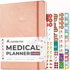 Clever Fox Medical Planner 12-Month - Personal Medical Notebook, Medical Journal, Medication Tracker & Medical Record Organizer for Self Care - Undated, 7 x 10.5", Hardcover (Rose Gold) Size: 7" x 10.5".  Color: Pink. Medical Notebook, Medical Planner, Record Organizer, Health Diary, Rose Gold Office, Medical Journal, Medication Tracker, Gold Office, Wellness Journal